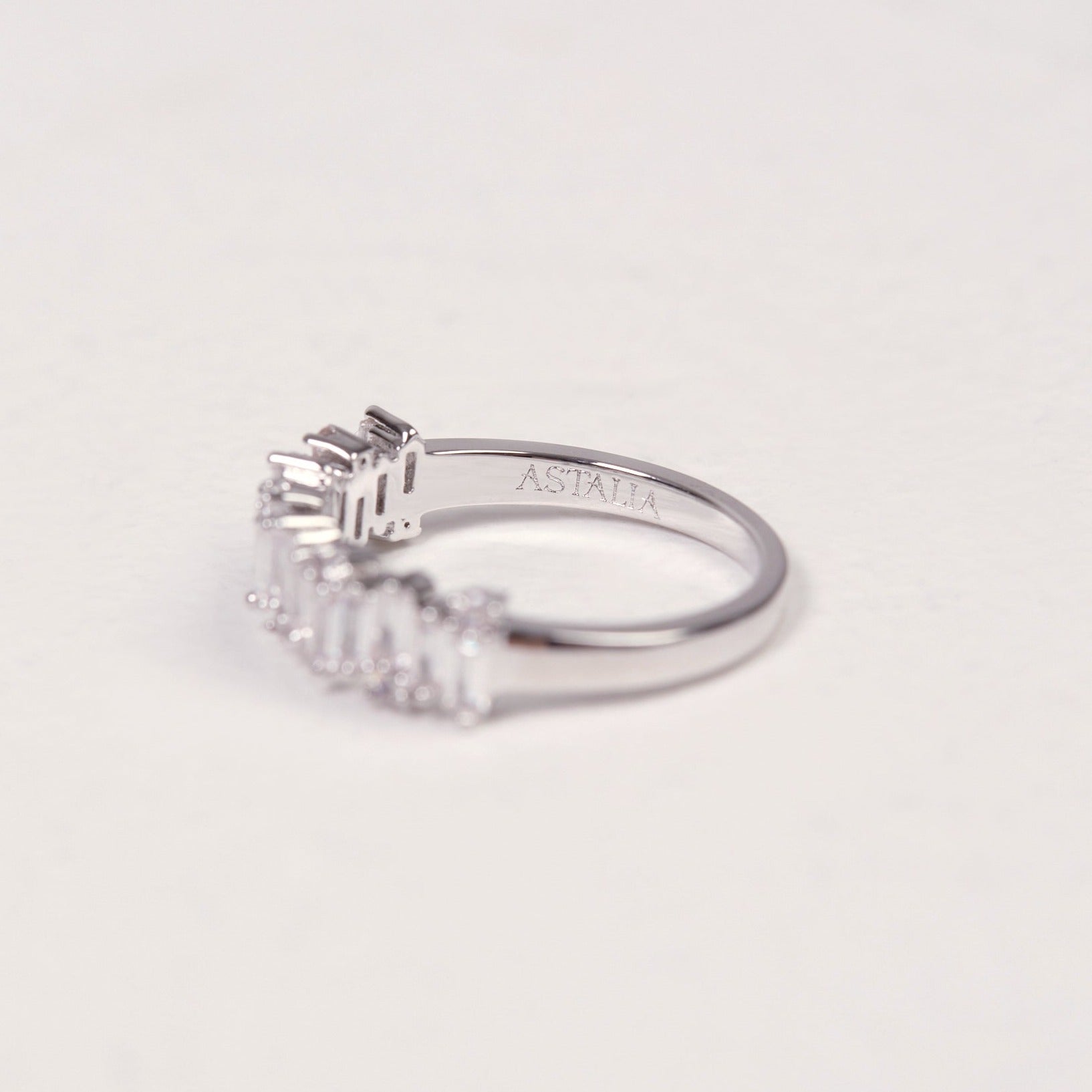 Staggered Baguette Ring (Silver)