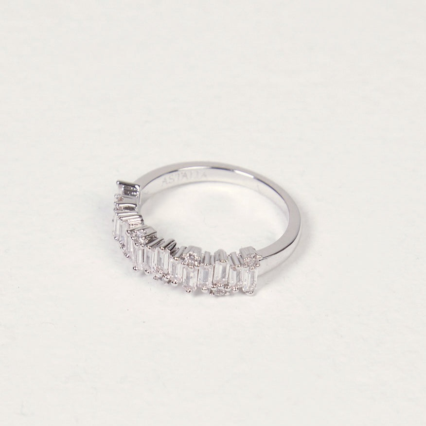 Staggered Baguette Ring (Silver)