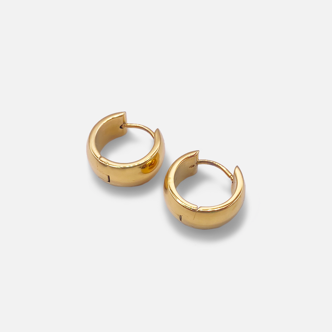 Chunky Hoop Earrings (Gold)