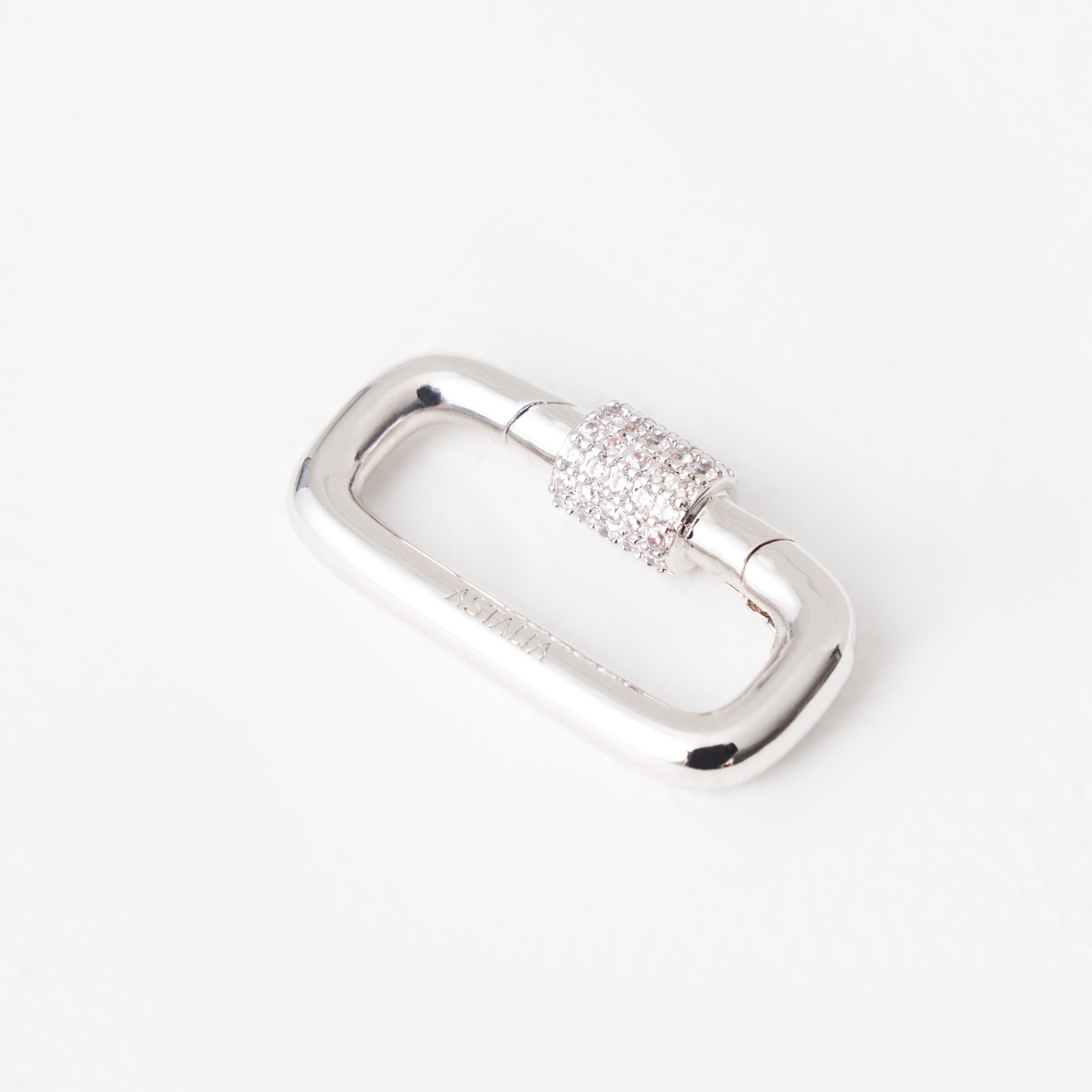 Diamante Detail Carabiner (Silver)