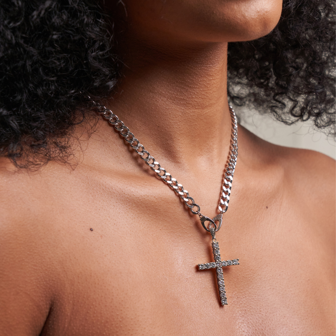 Mini Cross Necklace (Silver)