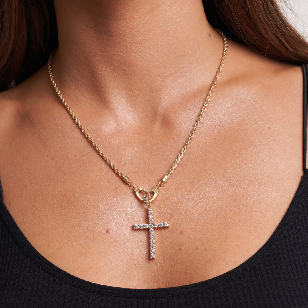 Mini Cross Necklace (Gold)